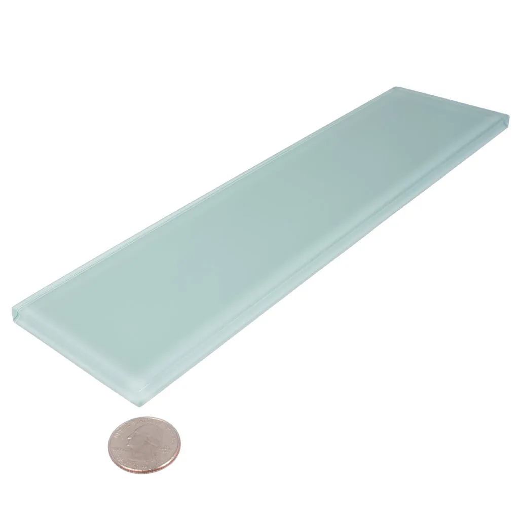 20 pack Blizzard Blue 3-in. x 12-in. Polished Glass Subway Floor and Wall Tile (5 Sq ft/case)