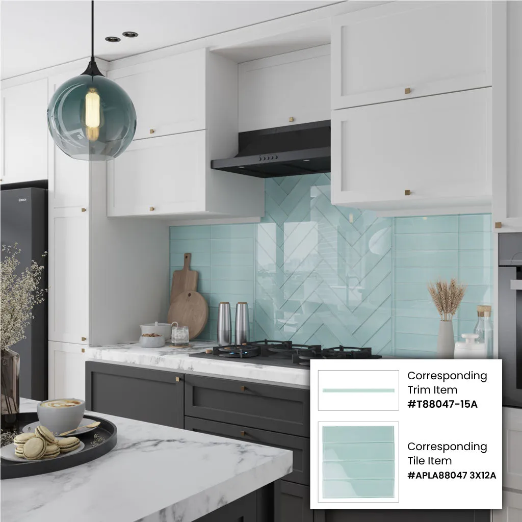 20 pack Blizzard Blue 3-in. x 12-in. Polished Glass Subway Floor and Wall Tile (5 Sq ft/case)