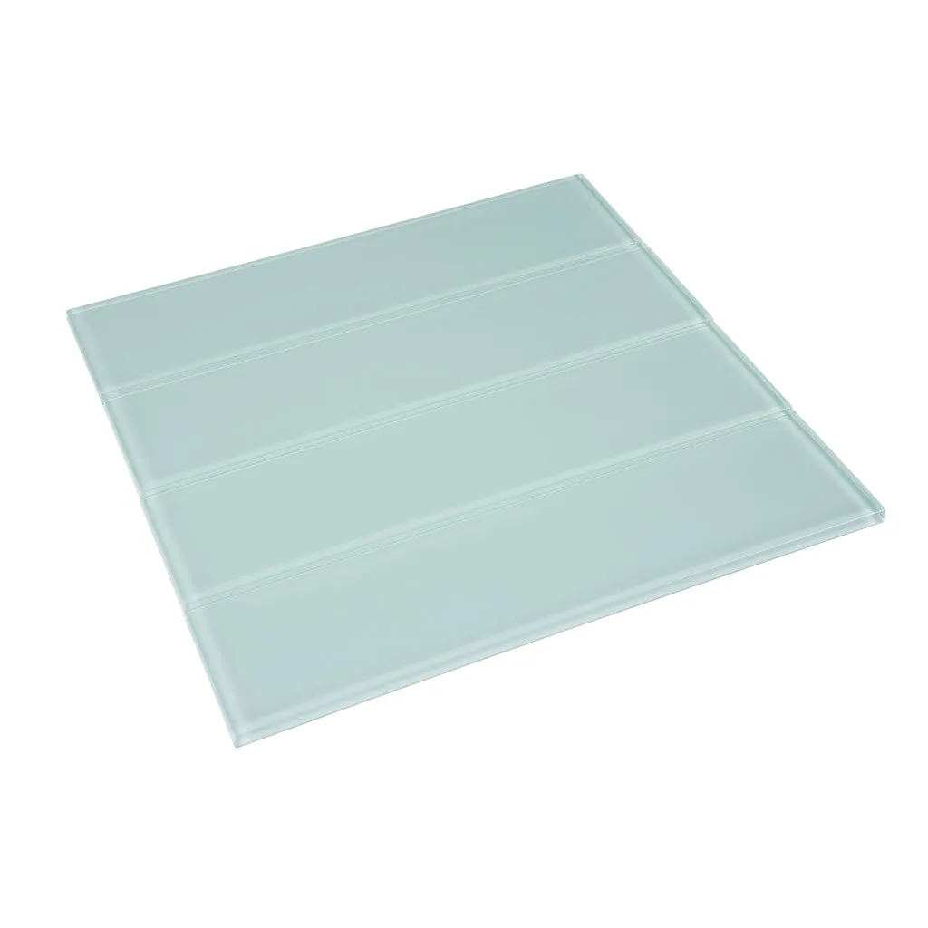 20 pack Blizzard Blue 3-in. x 12-in. Polished Glass Subway Floor and Wall Tile (5 Sq ft/case)