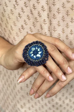 Antarang- Neel Ratan (Blue), Bead Jumki Ring,  100% Cotton. Hand Made By Divyang Rural Women.