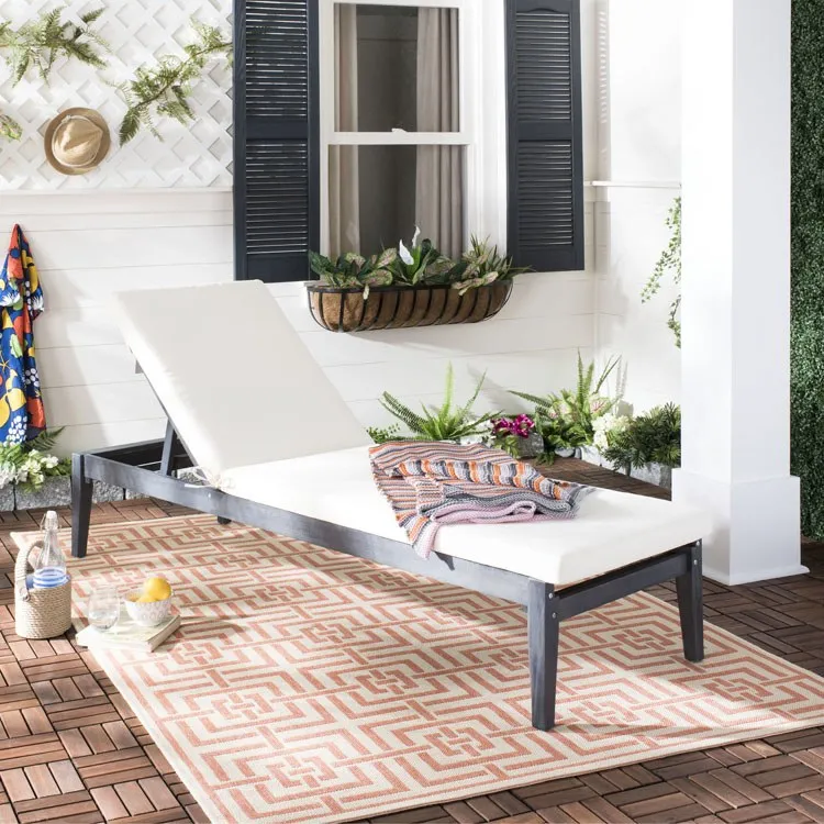 Arcata Sunlounger - Dark Slate Gray/Beige