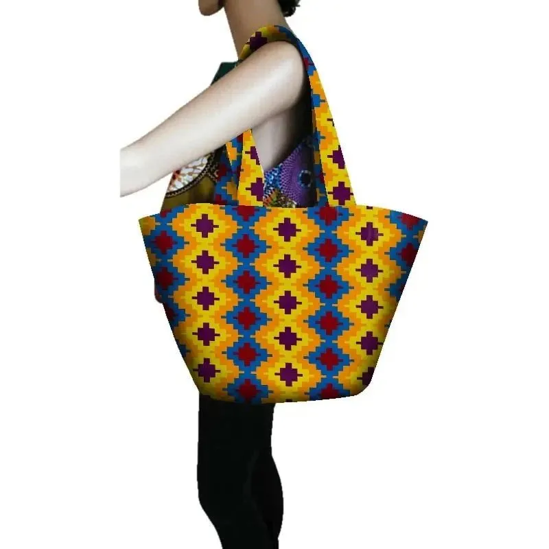 Authentic African Wax Fabric for Sewing: Vibrant Prints for Handcrafted Women's Fashion Bags with Full Lining
