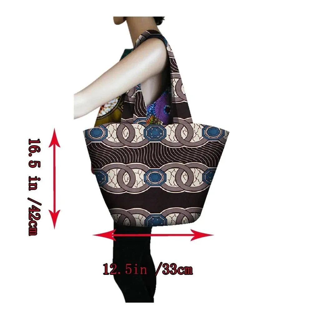 Authentic African Wax Fabric for Sewing: Vibrant Prints for Handcrafted Women's Fashion Bags with Full Lining