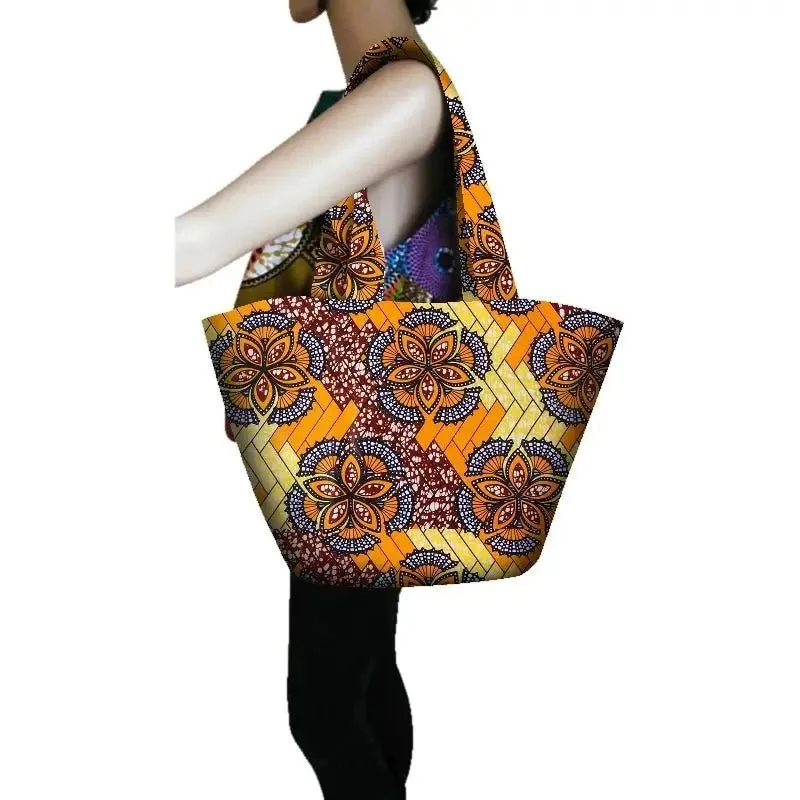 Authentic African Wax Fabric for Sewing: Vibrant Prints for Handcrafted Women's Fashion Bags with Full Lining