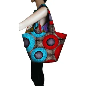 Authentic African Wax Fabric for Sewing: Vibrant Prints for Handcrafted Women's Fashion Bags with Full Lining