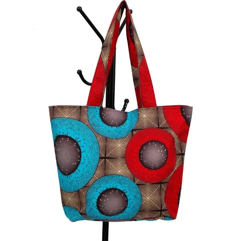 Authentic African Wax Fabric for Sewing: Vibrant Prints for Handcrafted Women's Fashion Bags with Full Lining