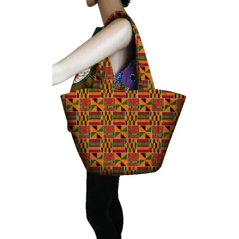 Authentic African Wax Fabric for Sewing: Vibrant Prints for Handcrafted Women's Fashion Bags with Full Lining
