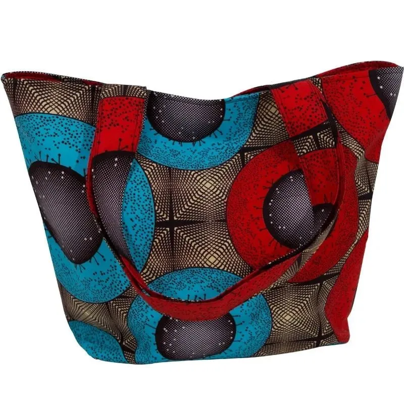 Authentic African Wax Fabric for Sewing: Vibrant Prints for Handcrafted Women's Fashion Bags with Full Lining