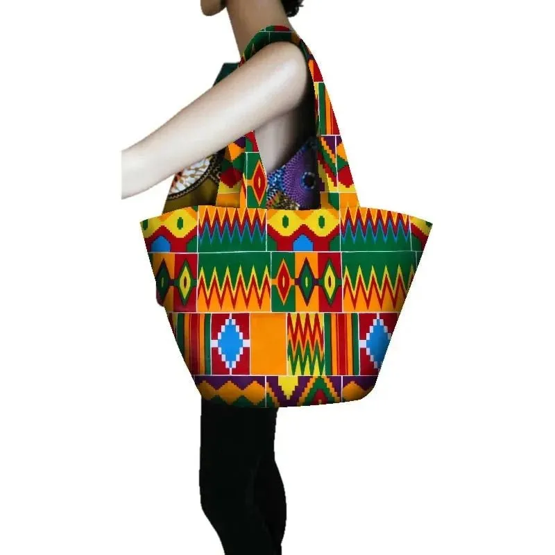 Authentic African Wax Fabric for Sewing: Vibrant Prints for Handcrafted Women's Fashion Bags with Full Lining