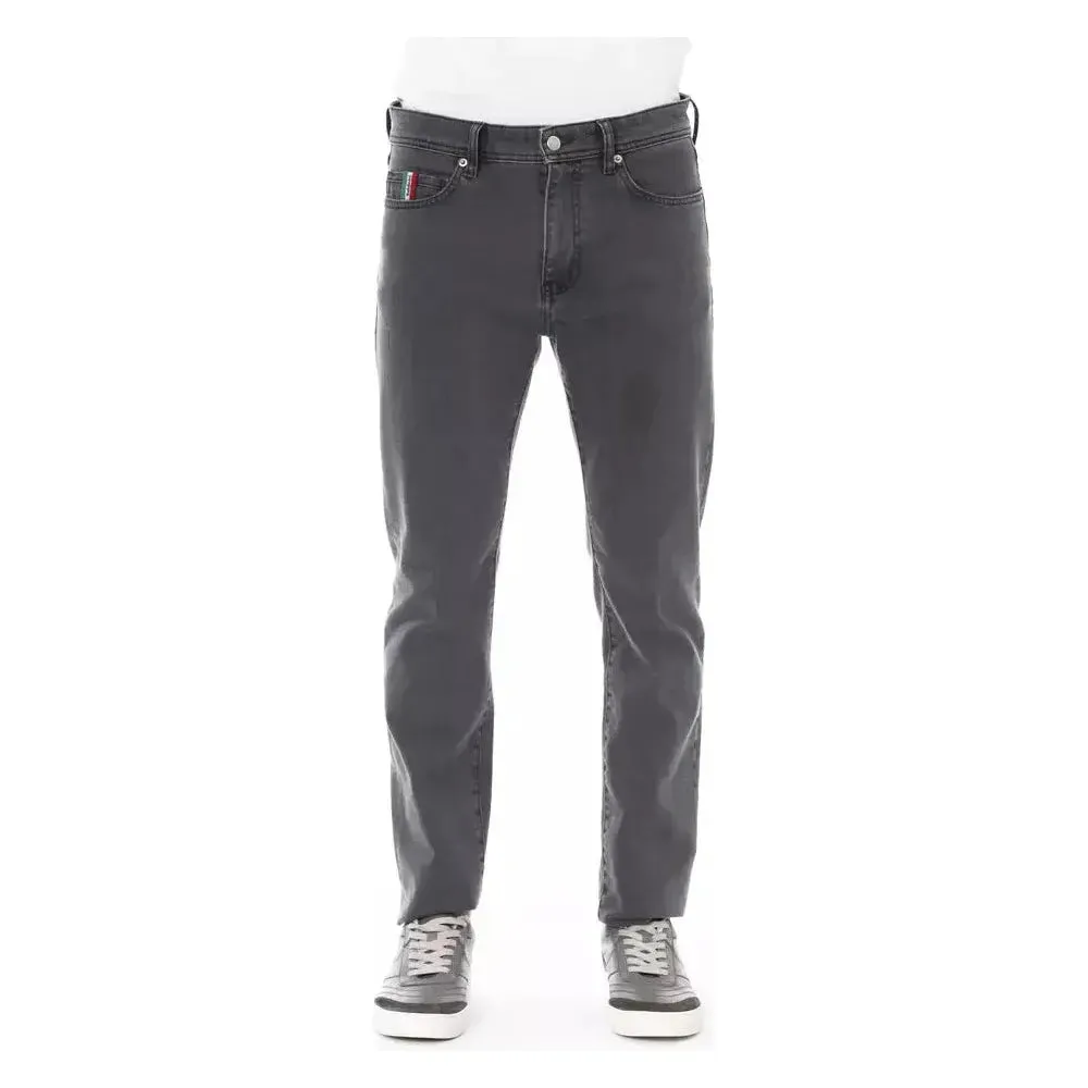 Baldinini Trend Gray Cotton Regular Men Jeans