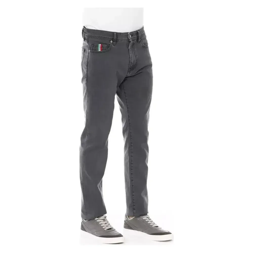 Baldinini Trend Gray Cotton Regular Men Jeans