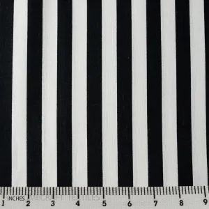 Black Candy Stripe Cotton Canvas Print