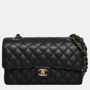 Black Caviar Medium Classic Double Flap Bag