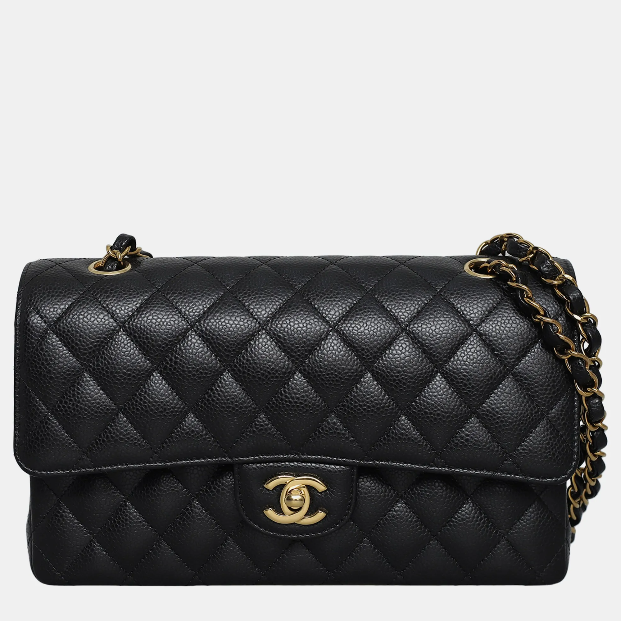 Black Caviar Medium Classic Double Flap Bag
