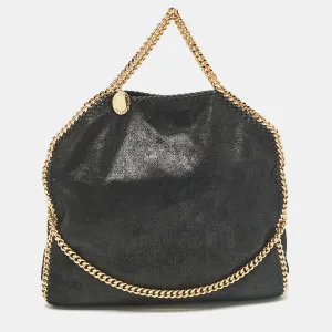 Black Faux Leather Small Falabella Tote