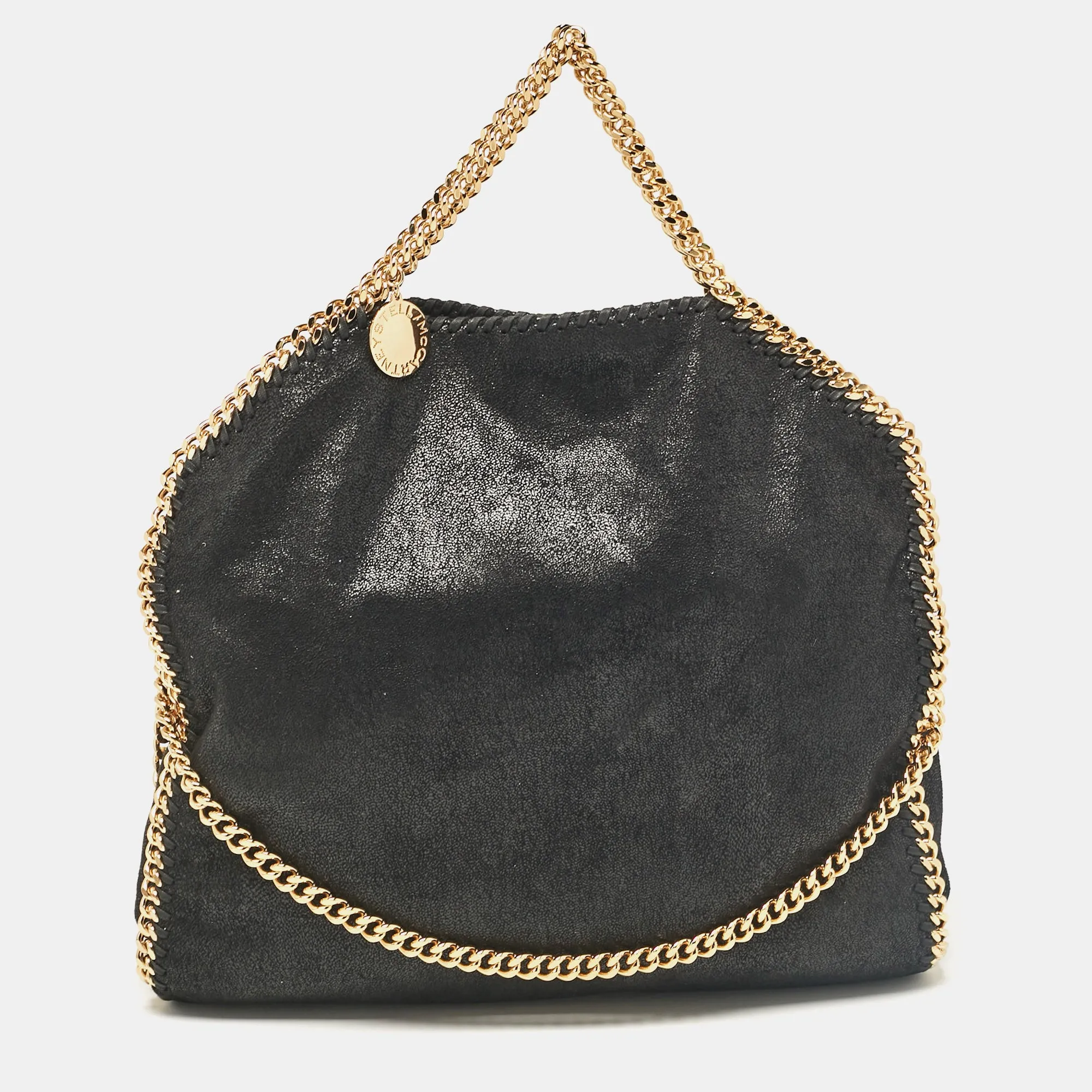 Black Faux Leather Small Falabella Tote