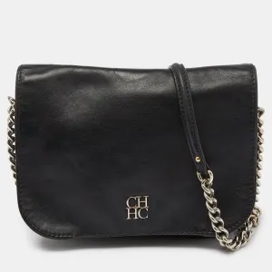 Black Leather New Baltazar Flap Shoulder Bag