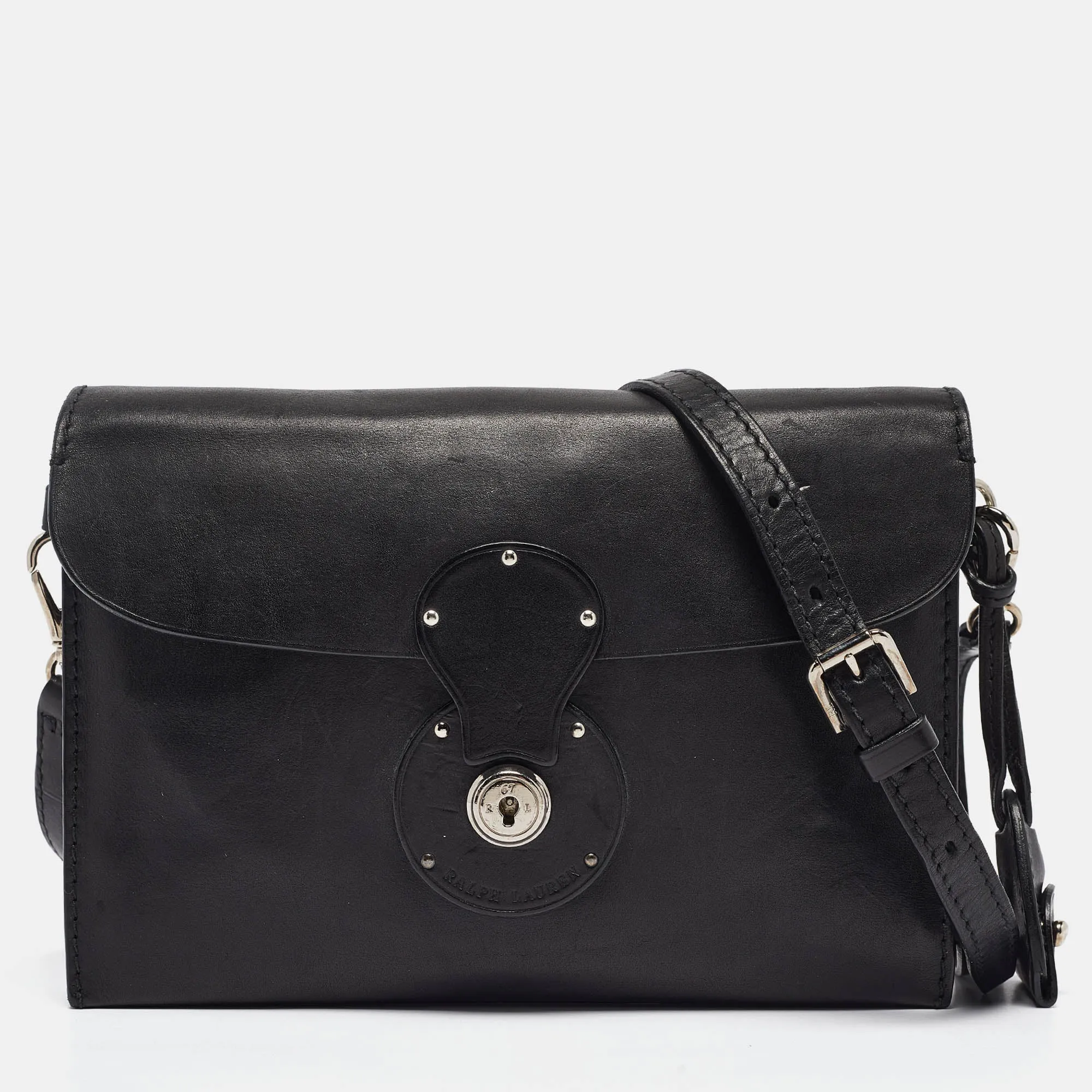 Black Leather Ricky Clutch Bag