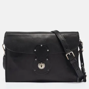 Black Leather Ricky Clutch Bag