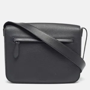 Black Leather Small Olympia Messenger Bag