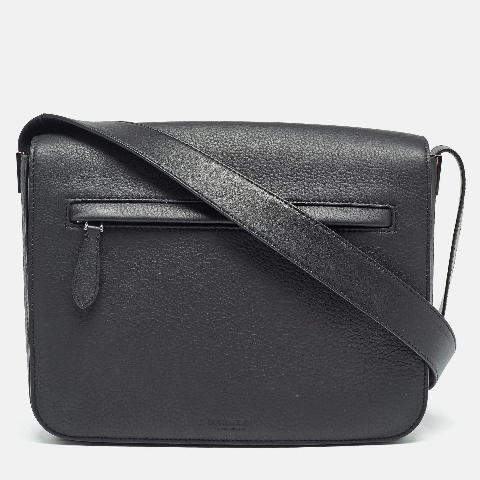 Black Leather Small Olympia Messenger Bag