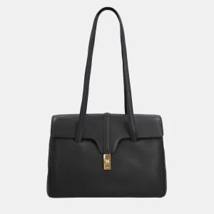 Black Leather Teen Soft 16 Shoulder Bag