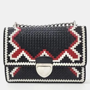 Black Mesh Madras Chain Shoulder Bag