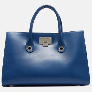 Bllue Leather Riley Tote