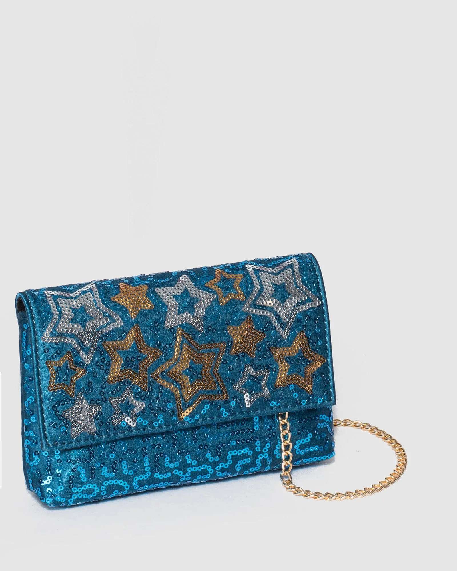 Blue Brielle Star Clutch Bag