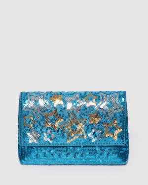 Blue Brielle Star Clutch Bag