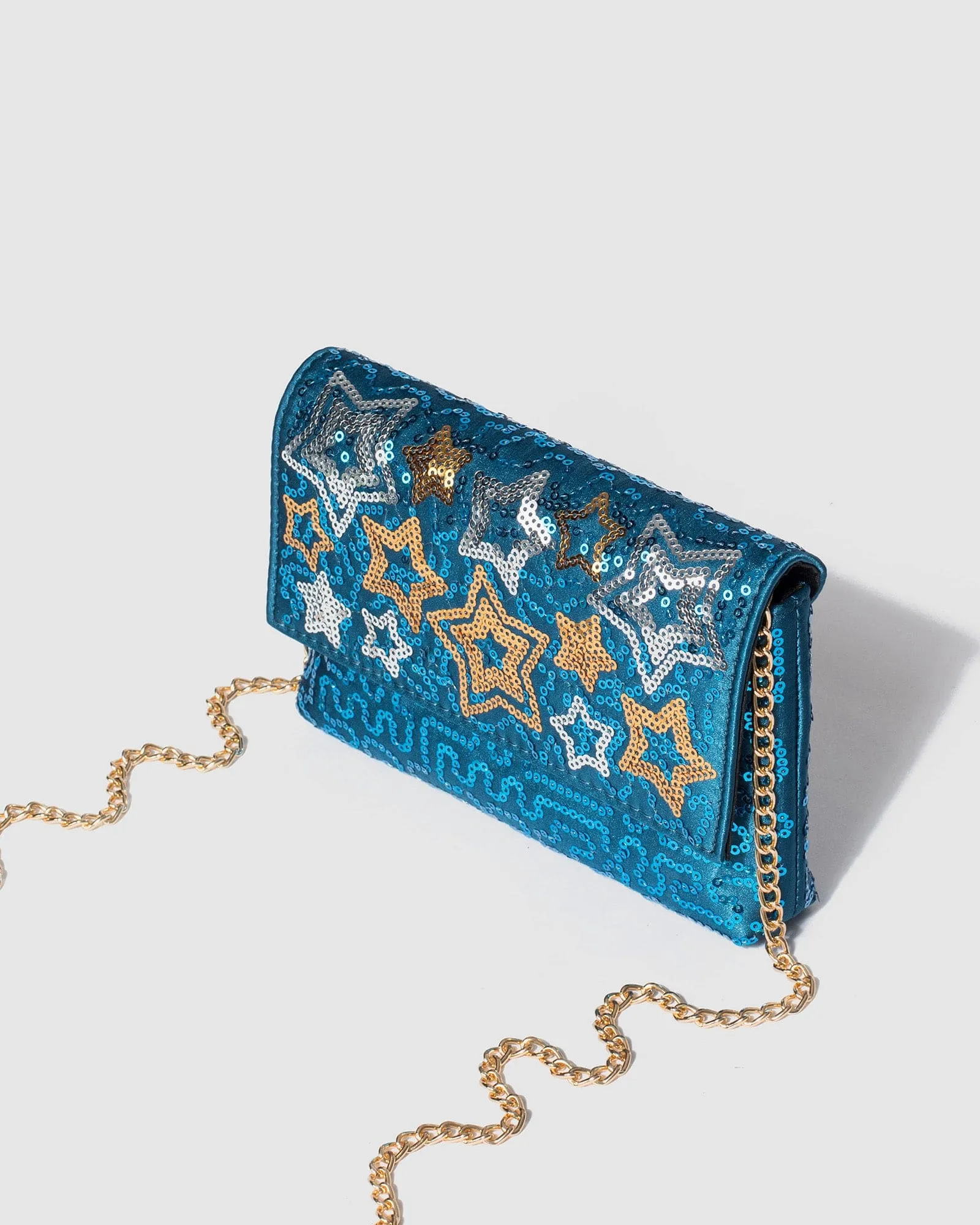 Blue Brielle Star Clutch Bag