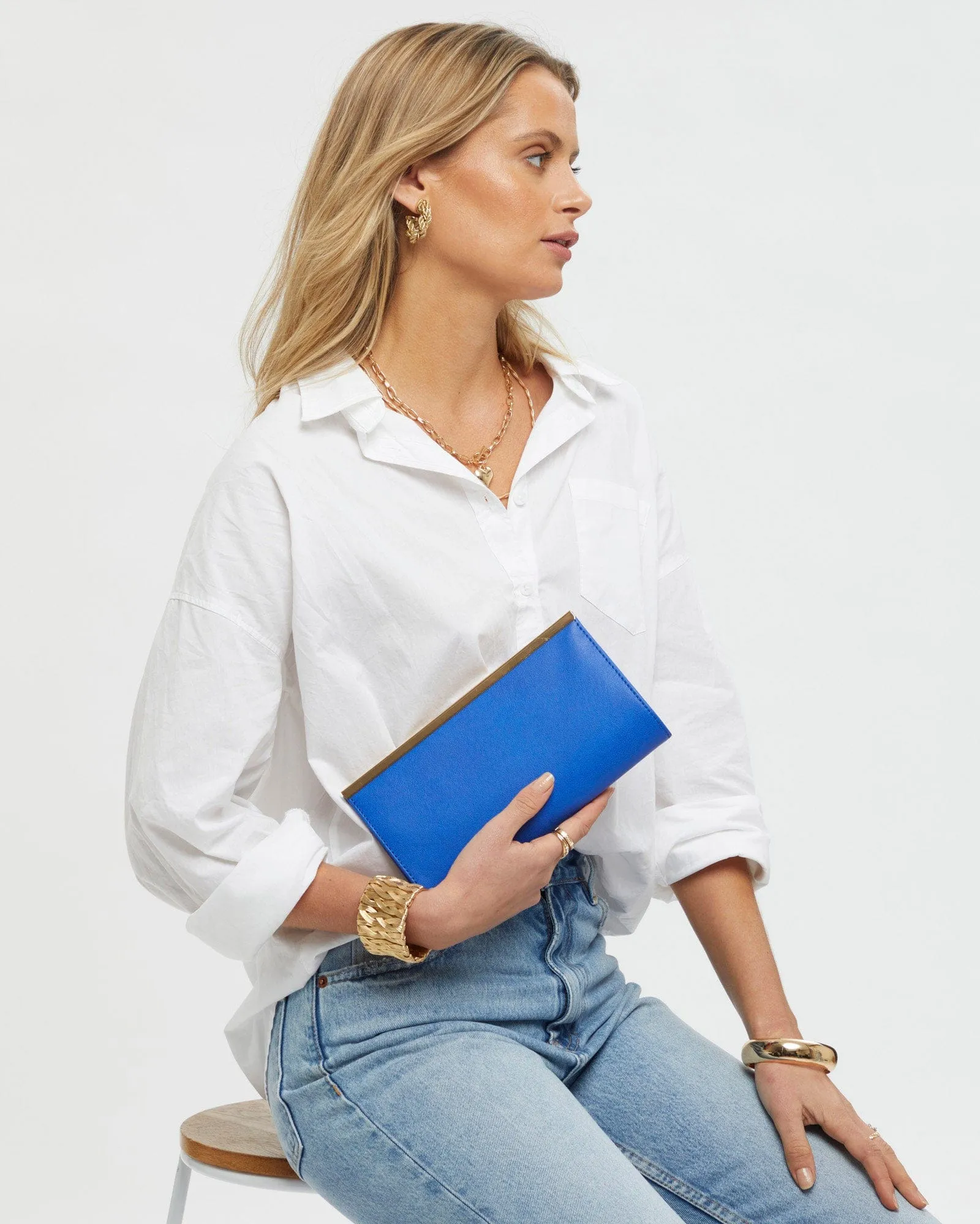 Blue Taylor Classic Clutch Bag