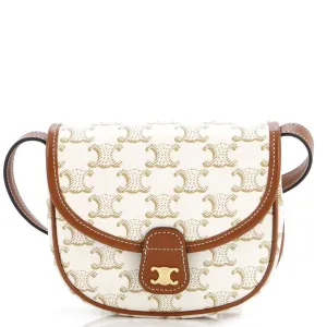 CELINE Besace Flap Bag Triomphe Coated Canvas Mini