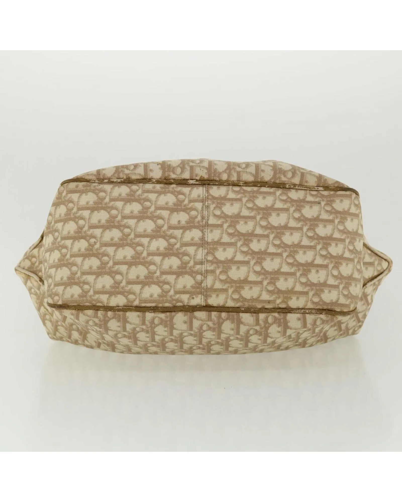 Christian Dior Diorissimo Tote Bag Beige Canvas Leather