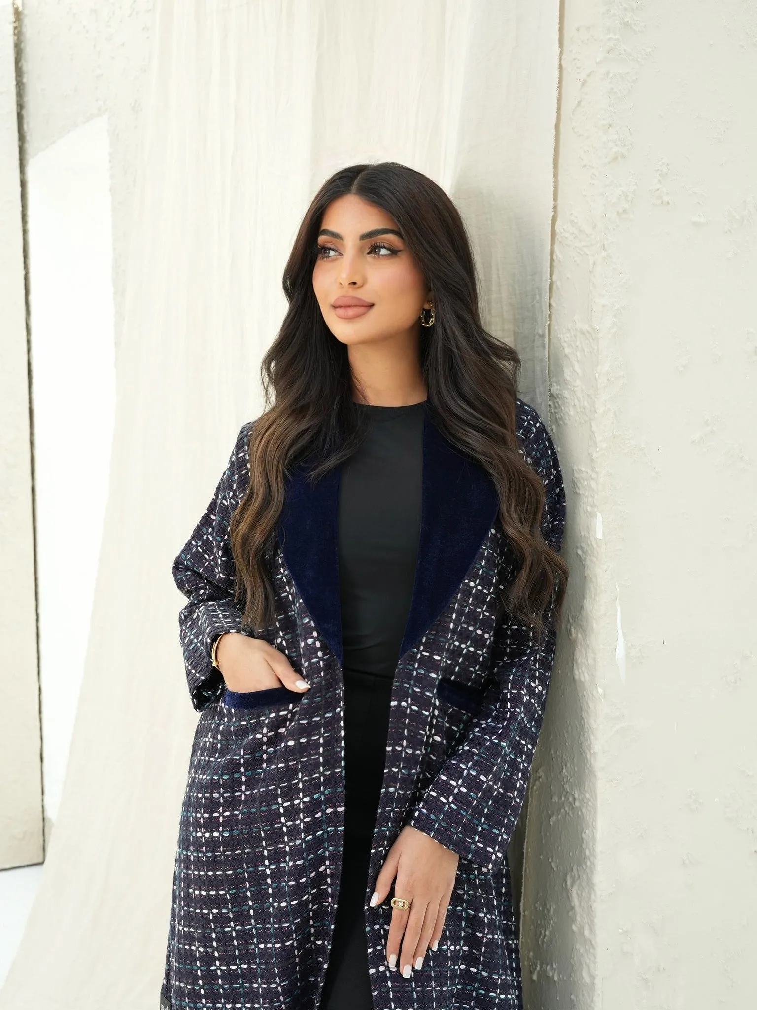 ELEGANT NAVY ABAYA #515