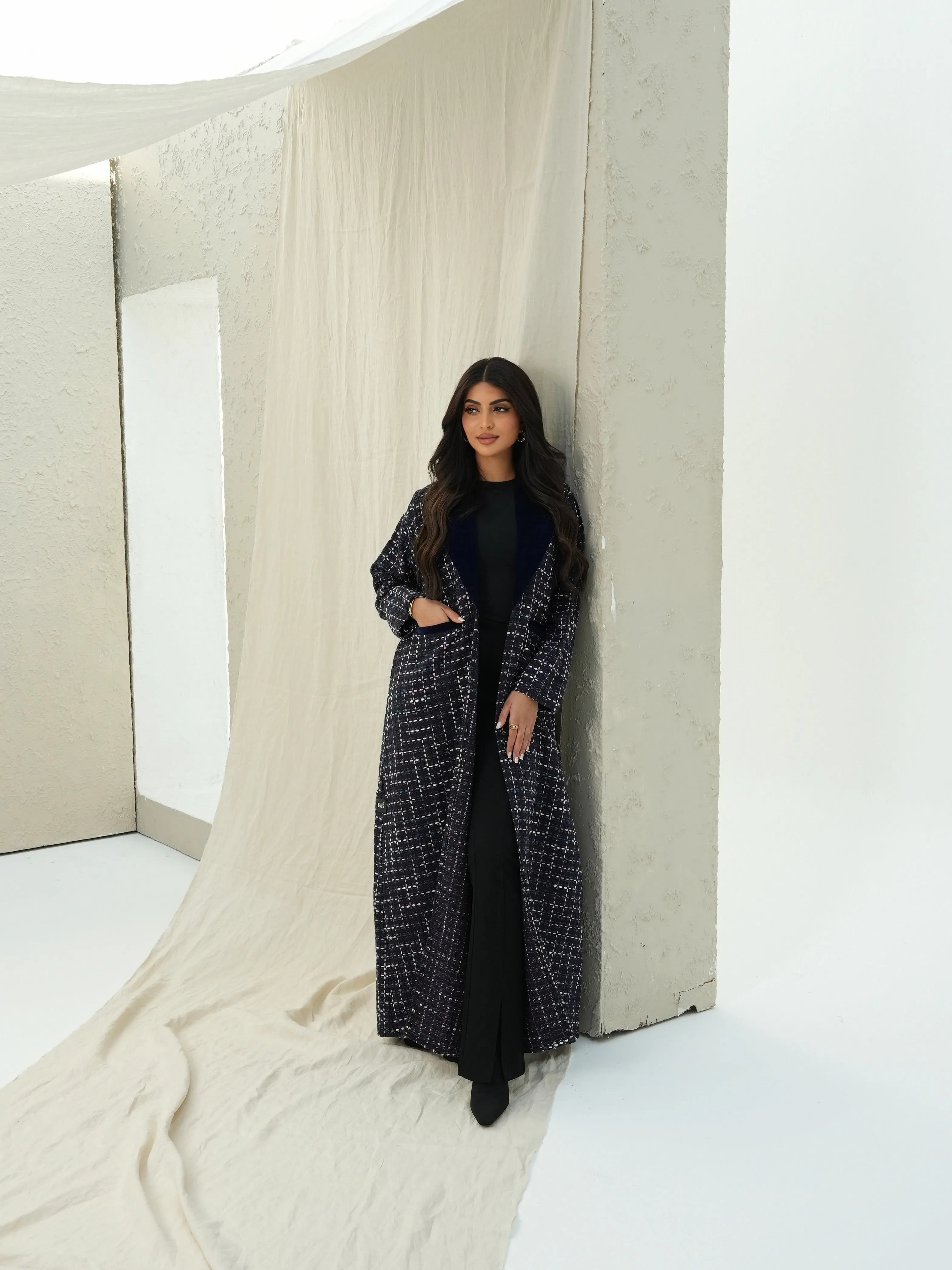 ELEGANT NAVY ABAYA #515