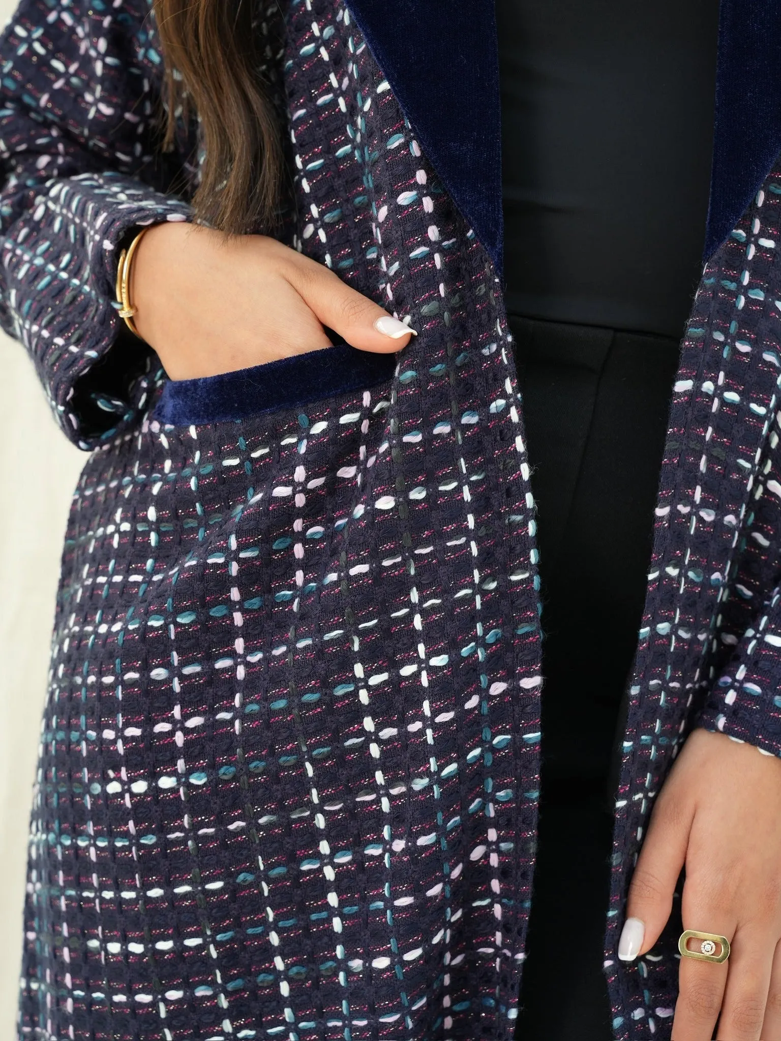 ELEGANT NAVY ABAYA #515