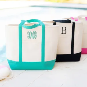 Everyday Canvas Tote Bag in Black, Mint, Hot Pink and Navy