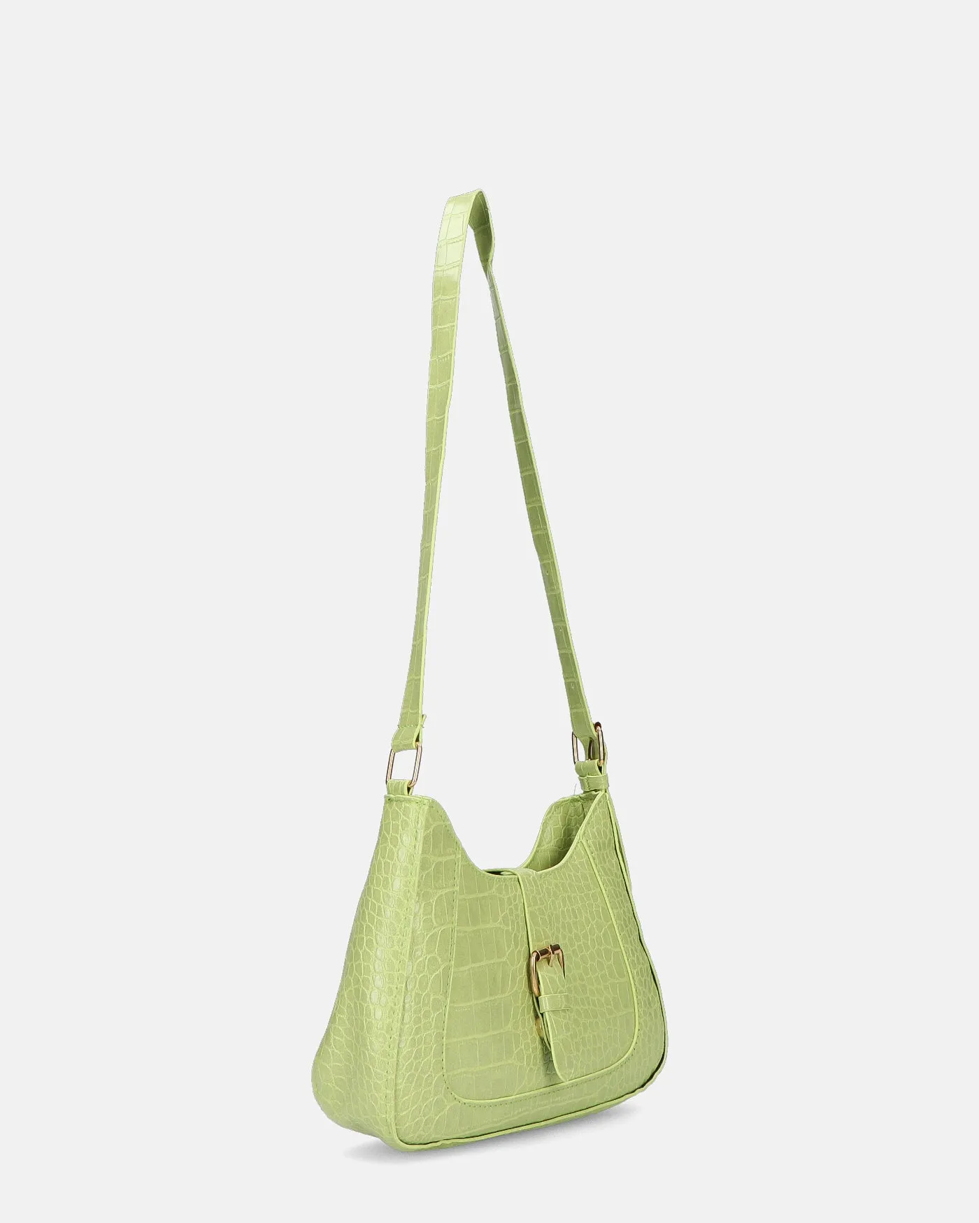 FAHY  - borsa a tracolla verde con chiusura magnetica e trama pitonata