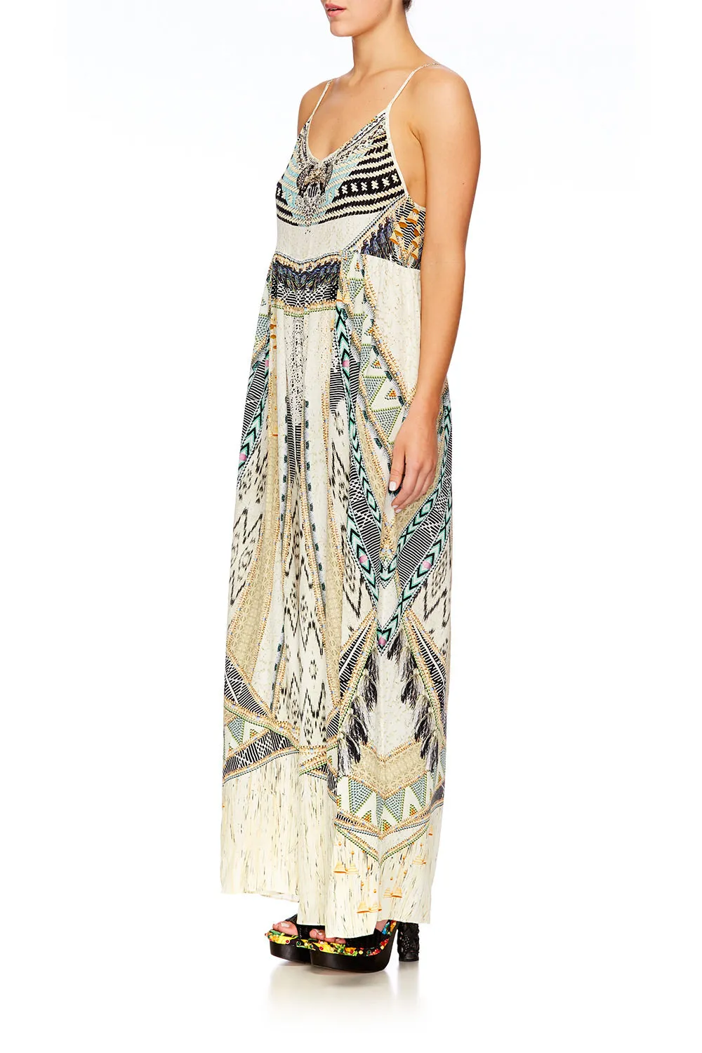 GATHERED WIDE LEG JUMPSUIT WEAVE ON