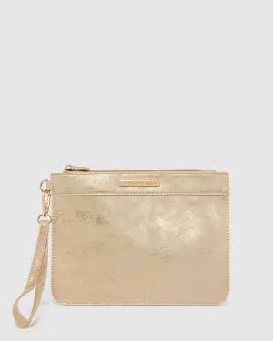 Gold Tia Wristlet Clutch Bag