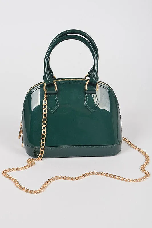 Green Jelly Handle Purse