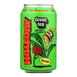 Green Tea Honey Ginseng with Temperature Regulation: Halfday Tonic (12 Oz, Pack of 12)