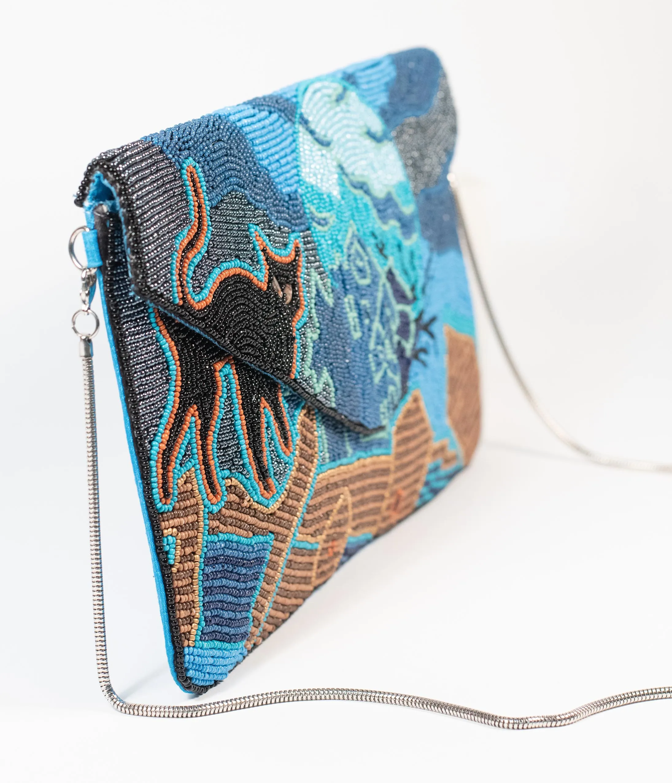 Halloween Cat Beaded Envelope Clutch