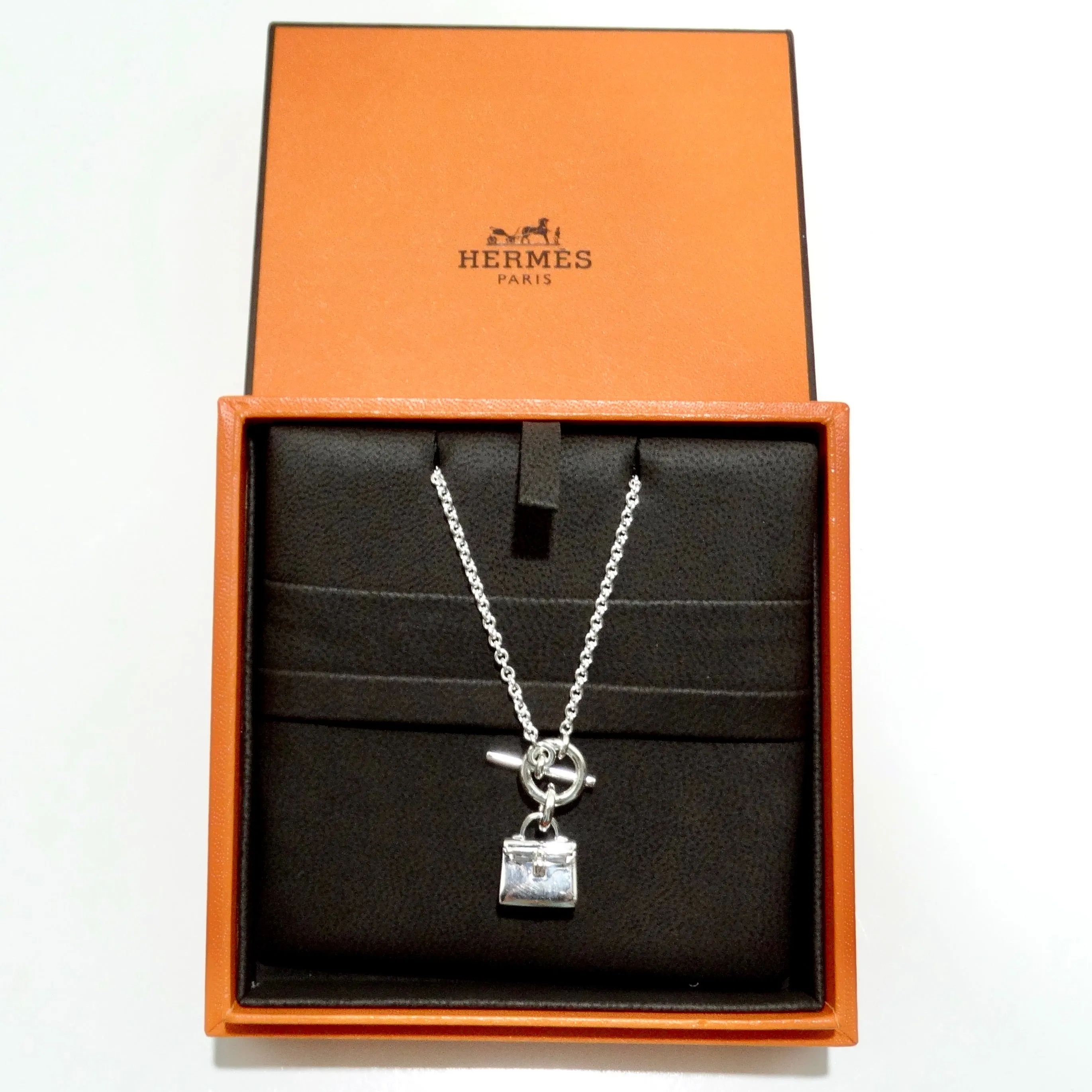 Hermes Amulet 925 Silver Kelly Pendant Necklace