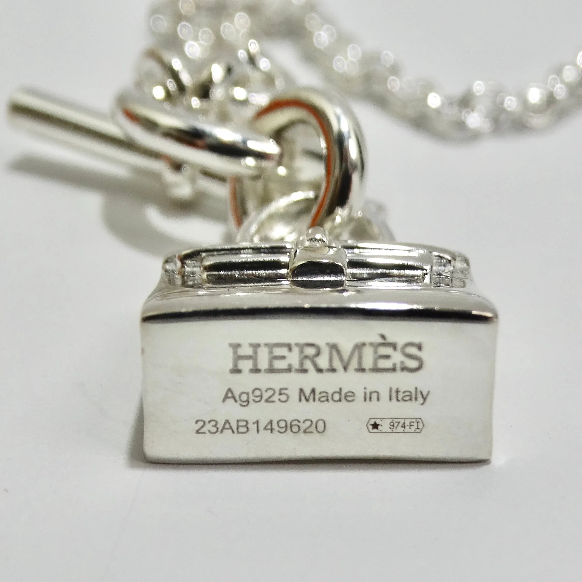 Hermes Amulet 925 Silver Kelly Pendant Necklace