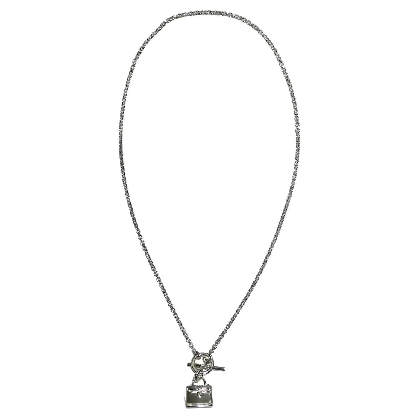 Hermes Amulet 925 Silver Kelly Pendant Necklace