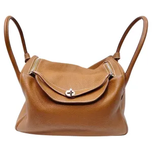 Hermès Lindy 34 Gold Clemence Leather Shoulder Bag