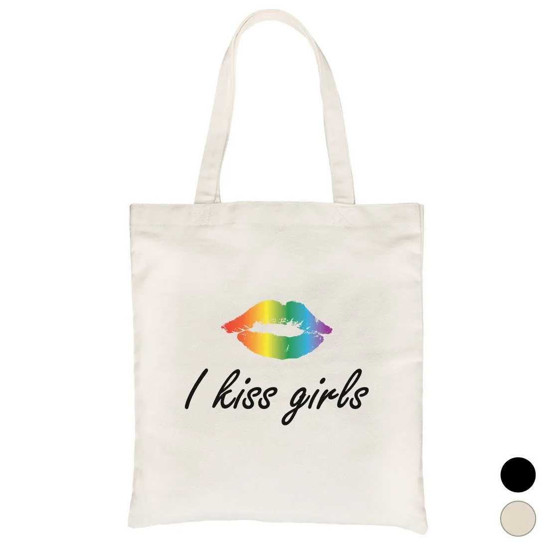 LGBT Kiss Girls Rainbow Lips Canvas Bag