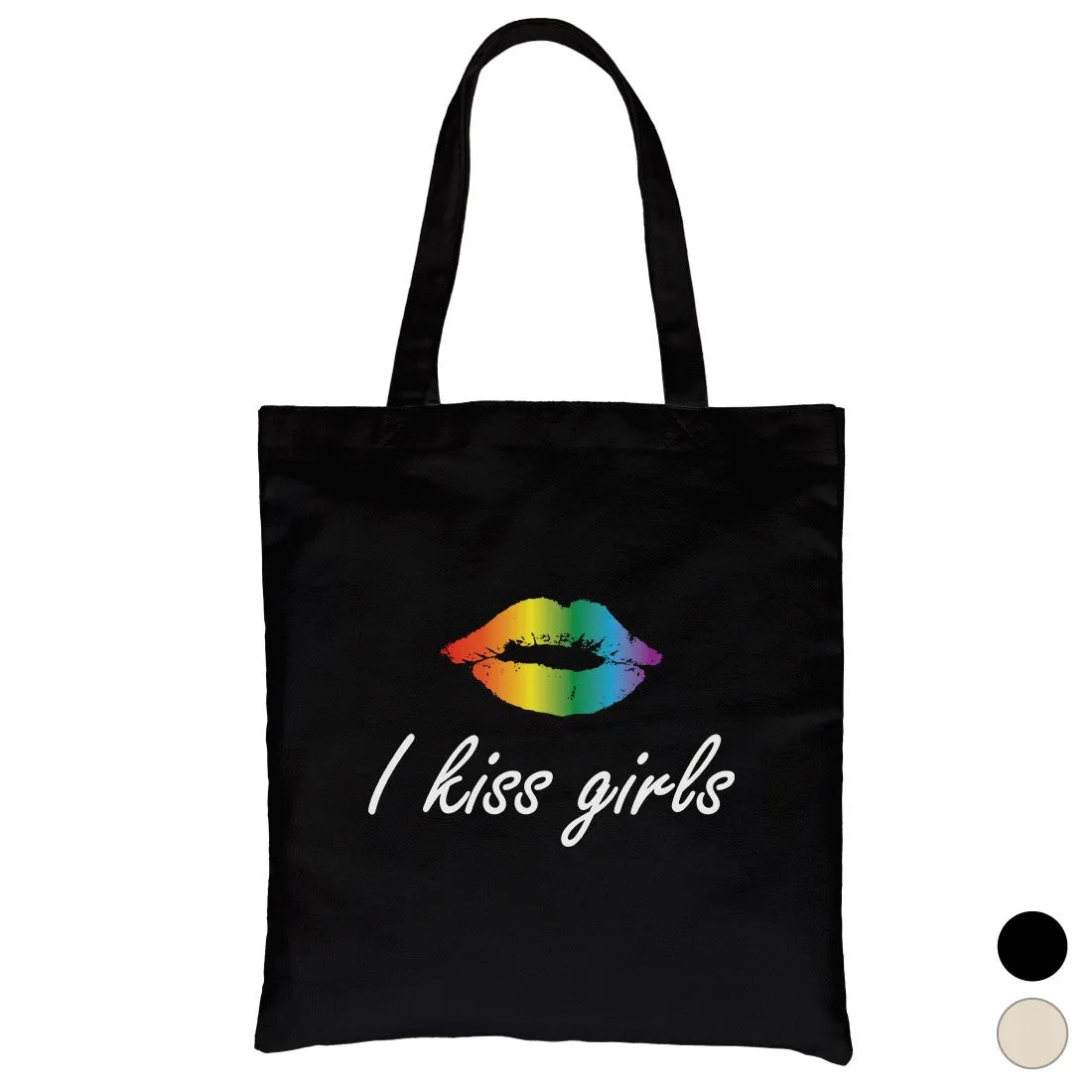 LGBT Kiss Girls Rainbow Lips Canvas Bag